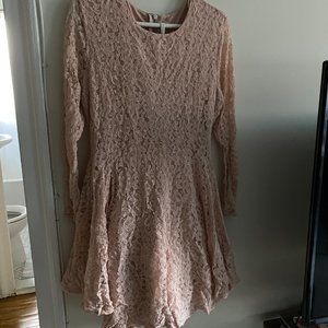 Peach Lace Low High Dress